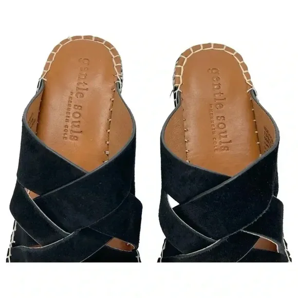 Gentle Souls Charli Strappy Leather Womens Wedge Sandals Size 9.5M NWOB