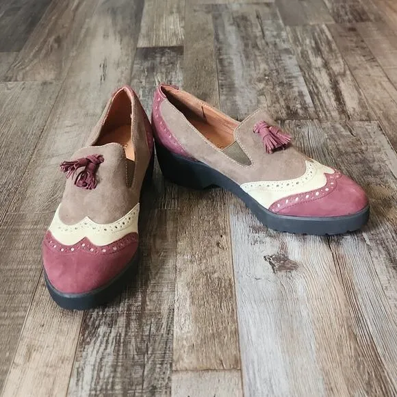 Gentle Souls Women's Briminee Multi-colored Suede Loafers Size 6 Tassels