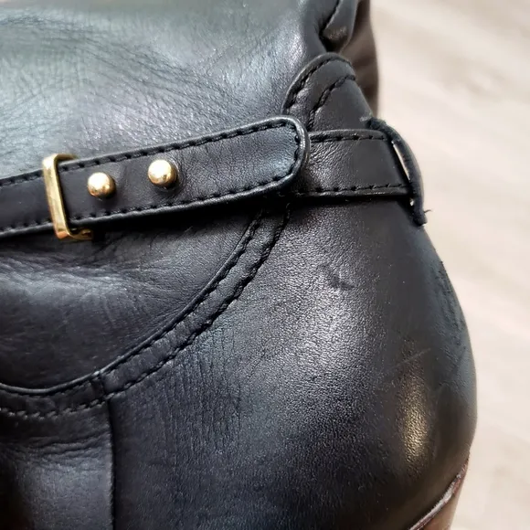 Genuine black leather Colin Stuart tall heel boot size 8.5 classic glam