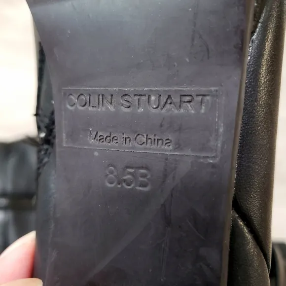 Genuine black leather Colin Stuart tall heel boot size 8.5 classic glam