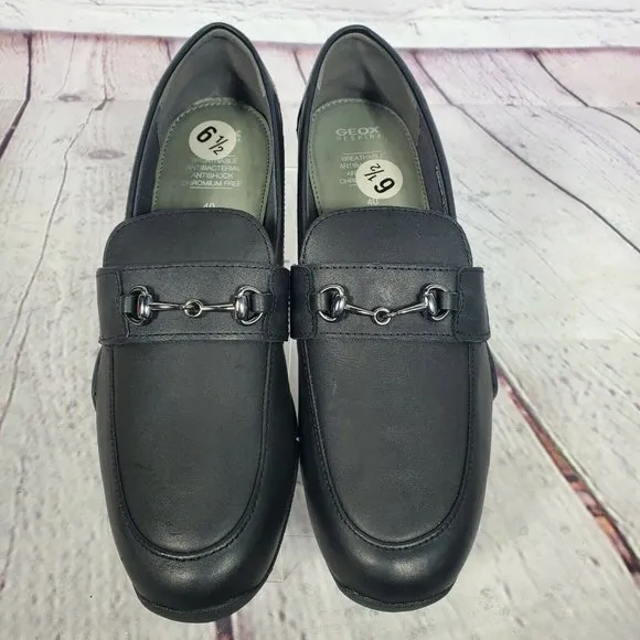 Geox Men's Size 6.5 Black Respira Slip On Loafers