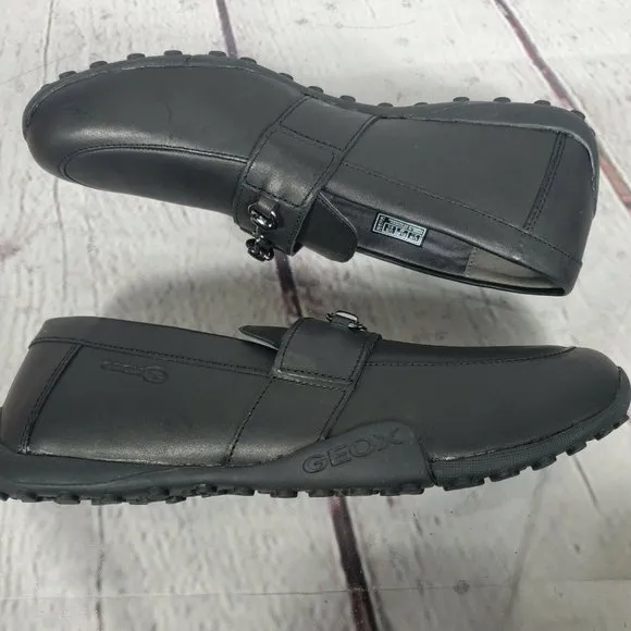Geox Men's Size 6.5 Black Respira Slip On Loafers