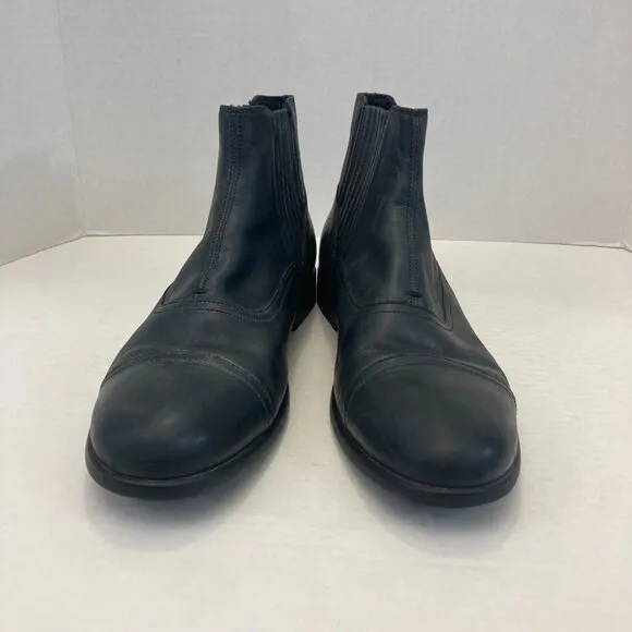Geox Respira Men's Black Leather Chelsea Boots Size 42 (US 9) Pull On Western