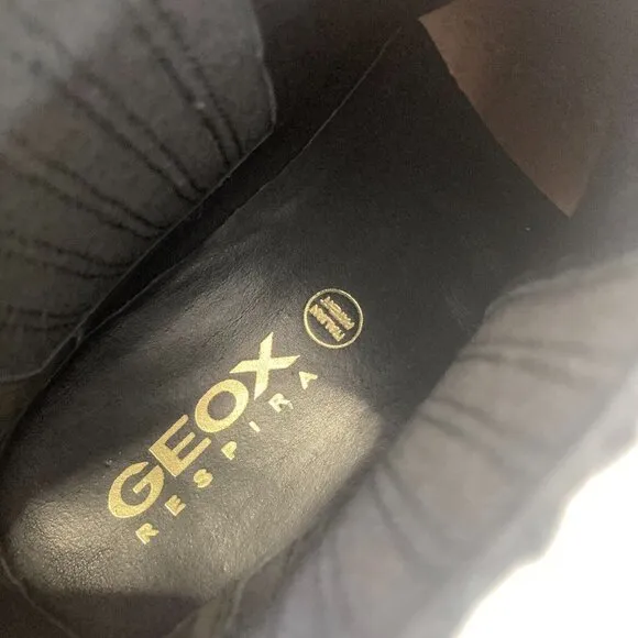 Geox Respira Men's Black Leather Chelsea Boots Size 42 (US 9) Pull On Western