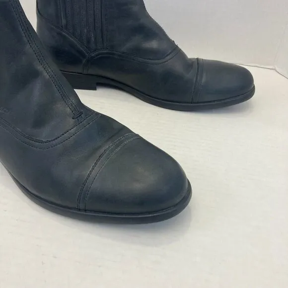 Geox Respira Men's Black Leather Chelsea Boots Size 42 (US 9) Pull On Western
