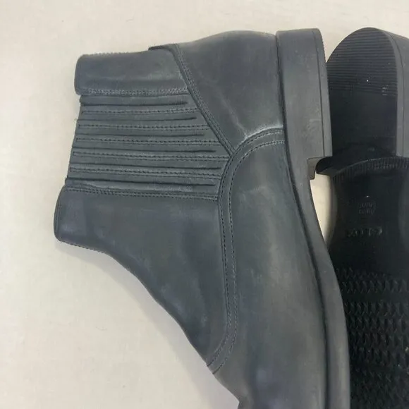 Geox Respira Men's Black Leather Chelsea Boots Size 42 (US 9) Pull On Western
