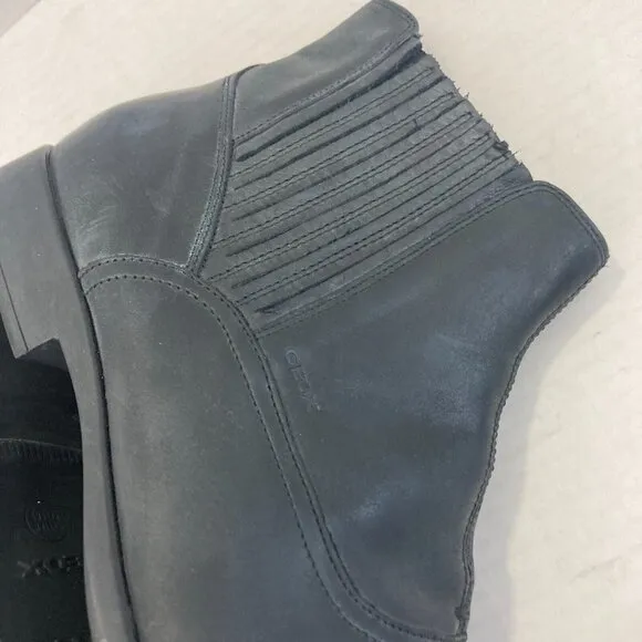 Geox Respira Men's Black Leather Chelsea Boots Size 42 (US 9) Pull On Western