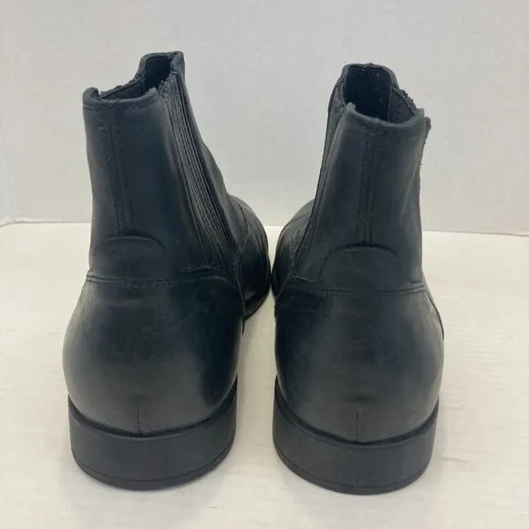 Geox Respira Men's Black Leather Chelsea Boots Size 42 (US 9) Pull On Western