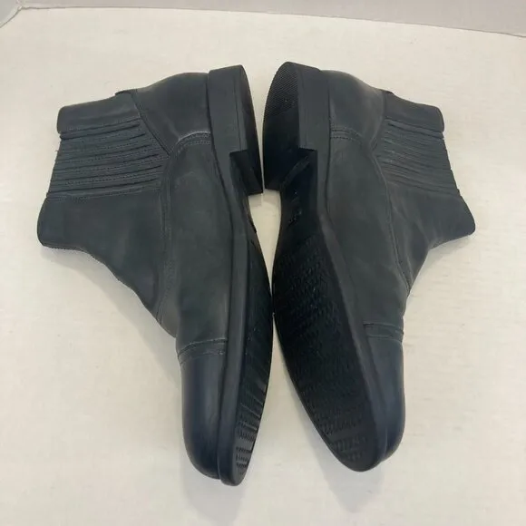 Geox Respira Men's Black Leather Chelsea Boots Size 42 (US 9) Pull On Western