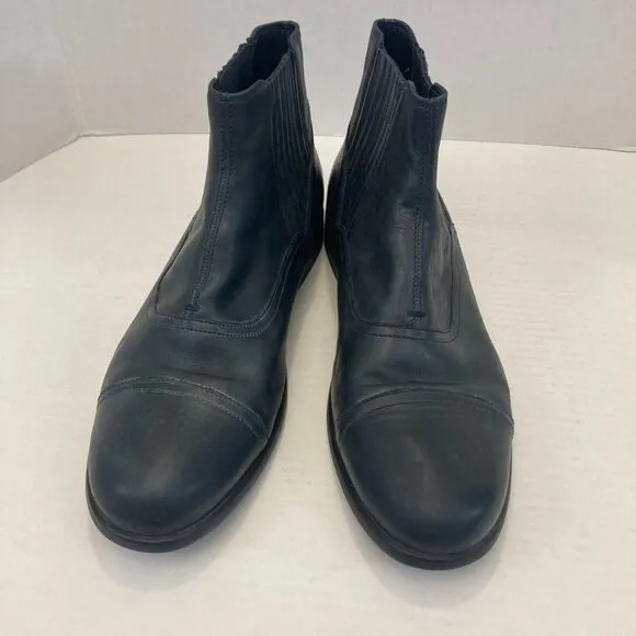 Geox Respira Men's Black Leather Chelsea Boots Size 42 (US 9) Pull On Western