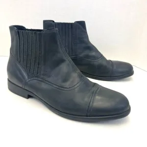 Geox Respira Men's Black Leather Chelsea Boots Size 42 (US 9) Pull On Western