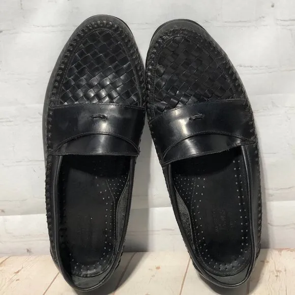 G.H. Bass Tassel Basket Weave Loafer Men's Black 12