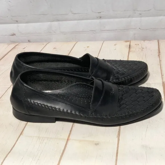 G.H. Bass Tassel Basket Weave Loafer Men's Black 12
