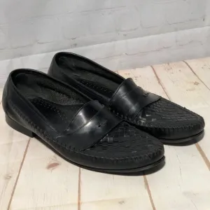 G.H. Bass Tassel Basket Weave Loafer Men's Black 12