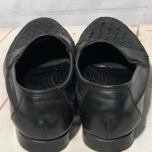 G.H. Bass Tassel Basket Weave Loafer Men's Black 12