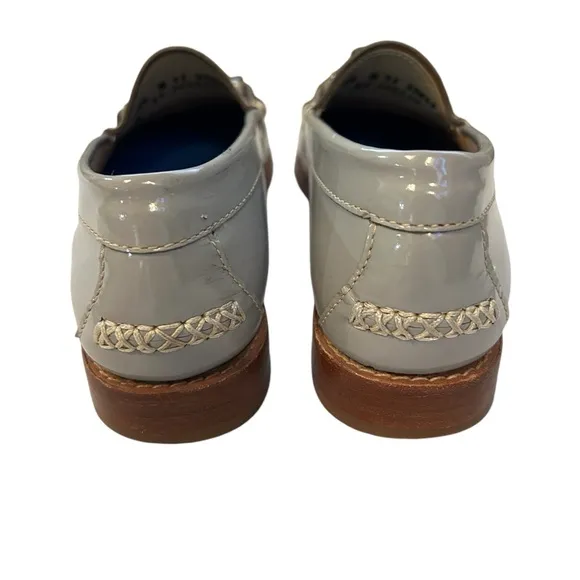 G.H. Bass Weejun Patent Leather Loafers Light Gray Colorful Tassels Sz 6 1/2
