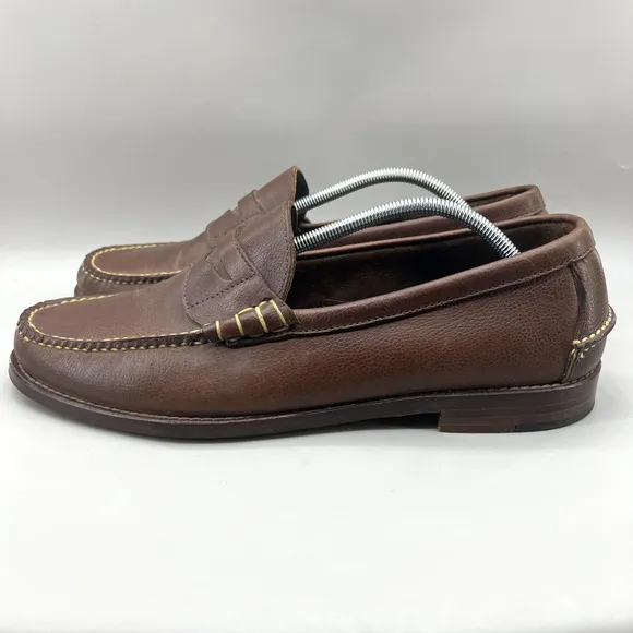 G.H.Bass Weejuns Penny Loafers Men's Size 13 D Brown Leather Slip-On Dress Shoes
