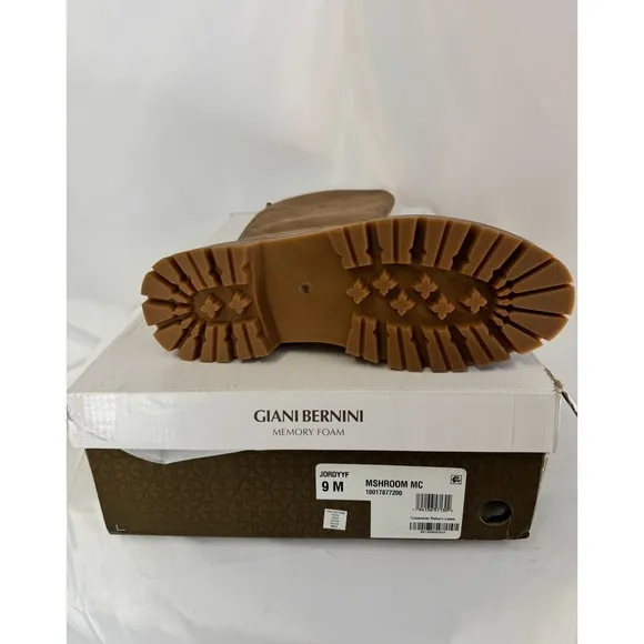 Gianni Bernini Riding Boots Memory Foam Lug Sole Knee High Brown 9M