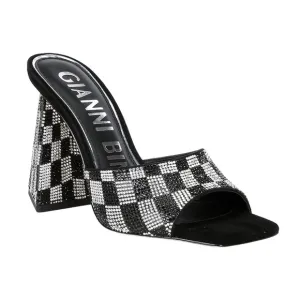 Gianni Bini CaylorThree Checkered Rhinestone Square Toe Dress Sandals
