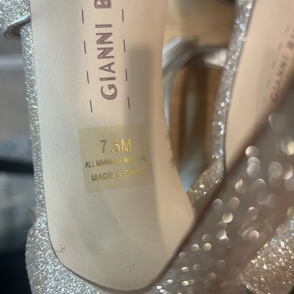 Gianni Bini Corielle Glitter Ankle Strap Strappy Platform Sandals Gold