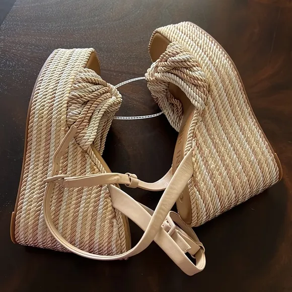 Gianni Bini Leena Corded Knot Platform Wedge Sandals