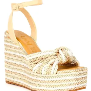 Gianni Bini Leena Corded Knot Platform Wedge Sandals