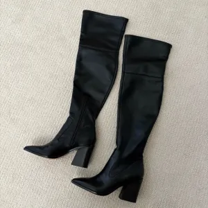 GIANNI BINI NEW Waelynn Black Over-the-Knee Thigh High Boots