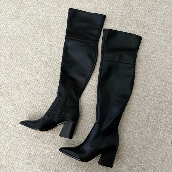GIANNI BINI NEW Waelynn Black Over-the-Knee Thigh High Boots