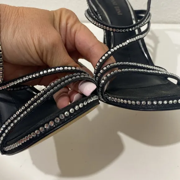 Gianni Bini Rhinestone Strappy Kitten Heel Dress Sandals |Size 6.5