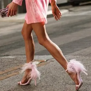 Gianni Binix Nastia Liukin Gemma Feather Stiletto Dress Sandals