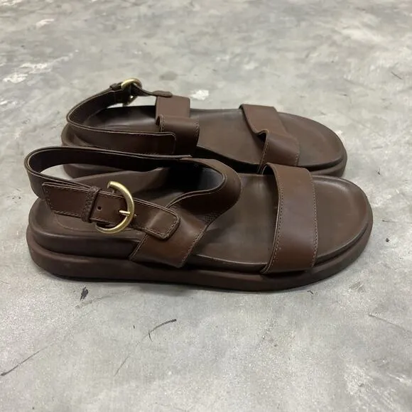 Gianvito Rossi Womens Leather Strappy Slide On Platform Sandals Adjust Size 39
