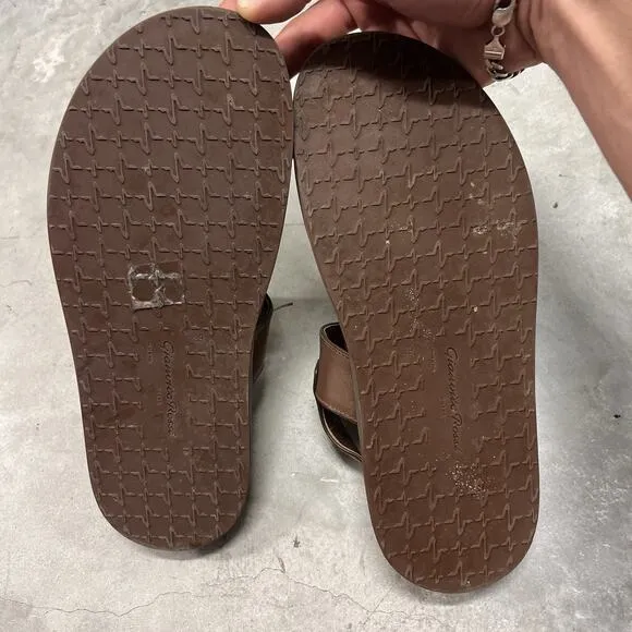 Gianvito Rossi Womens Leather Strappy Slide On Platform Sandals Adjust Size 39