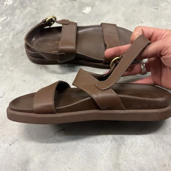 Gianvito Rossi Womens Leather Strappy Slide On Platform Sandals Adjust Size 39