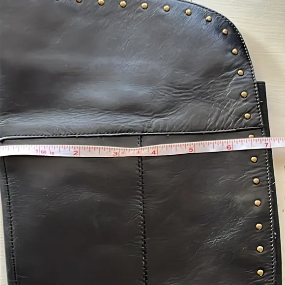 Gibson Latimer tall black leather studded boots, 6.