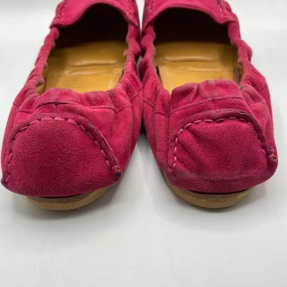 Giorgio Armani Pink Suede Loafers Size 40.5/8.5