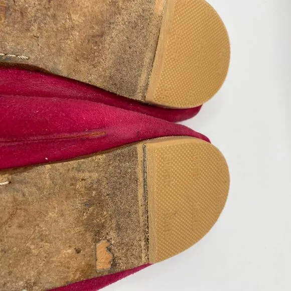 Giorgio Armani Pink Suede Loafers Size 40.5/8.5