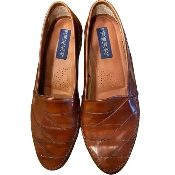 Giorgio Brutini Le Glove Slip On Leather Loafers Made in Brazil, Brand New