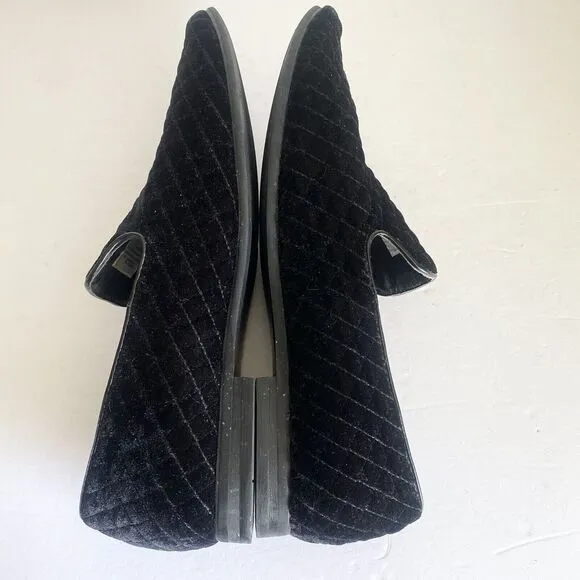 Giorgio Brutini Mens Loafers Suede Size 11 Slip Ons Velvet Chatwal Quilted Black