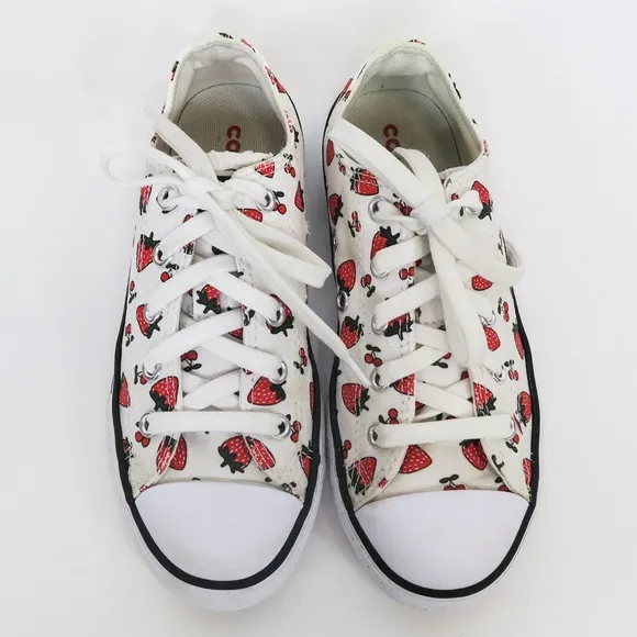 Girls Converse Strawberry Cherry Low Top Sneakers