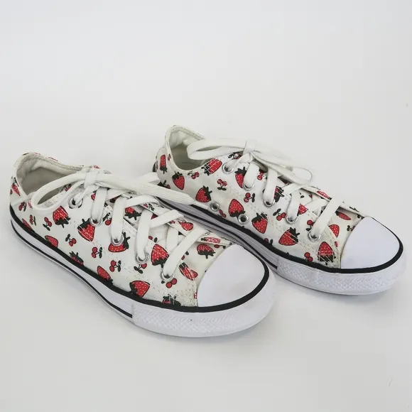 Girls Converse Strawberry Cherry Low Top Sneakers