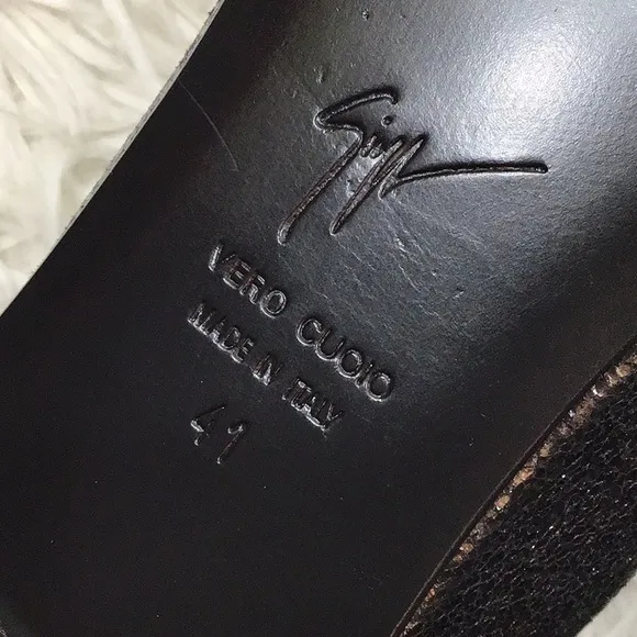 Giuseppe Zanotti black sparkle leather slip on loafers 41