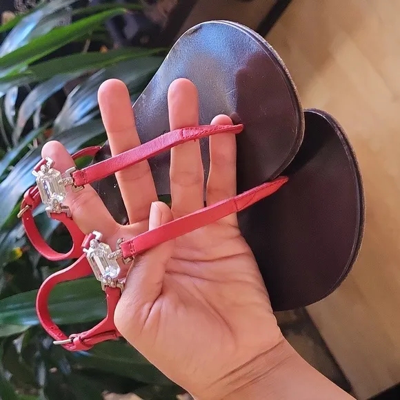 Giuseppe Zanotti Red Strappy Thong Sandals