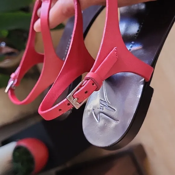 Giuseppe Zanotti Red Strappy Thong Sandals