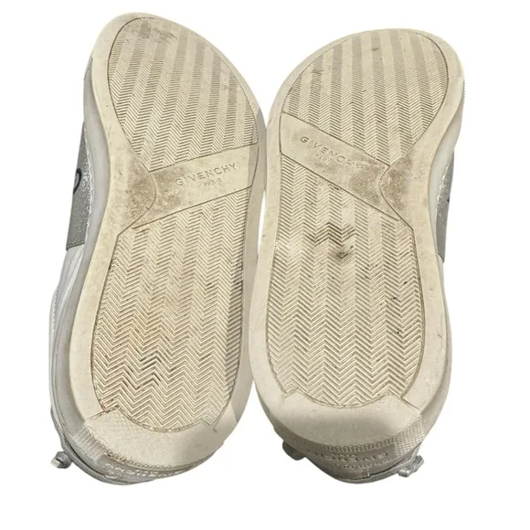 Givenchy Urban Argent White and Silver Street Sneakers- Size 38 1/2 or   U.S 8