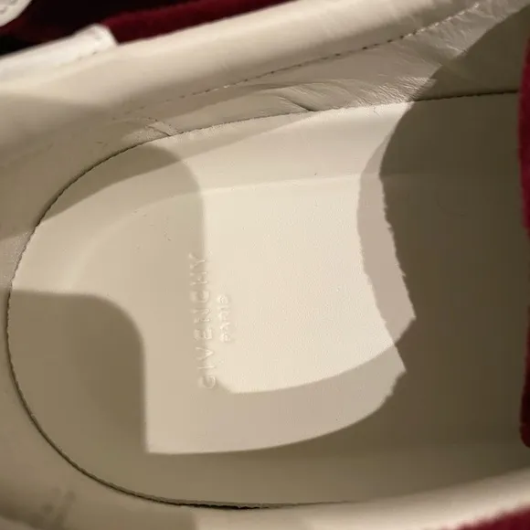 Givenchy Urban Knots Men’s Burgundy White Velvet Street Sneakers Size 11 / 44