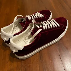 Givenchy Urban Knots Men’s Burgundy White Velvet Street Sneakers Size 11 / 44