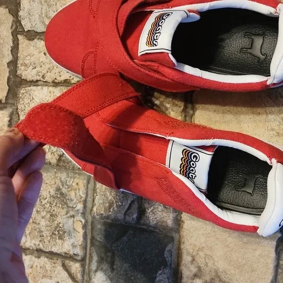 Goats Red  Canvas CrissCross Velcro Strap Sneakers