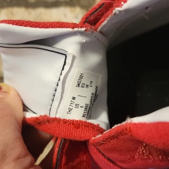 Goats Red  Canvas CrissCross Velcro Strap Sneakers