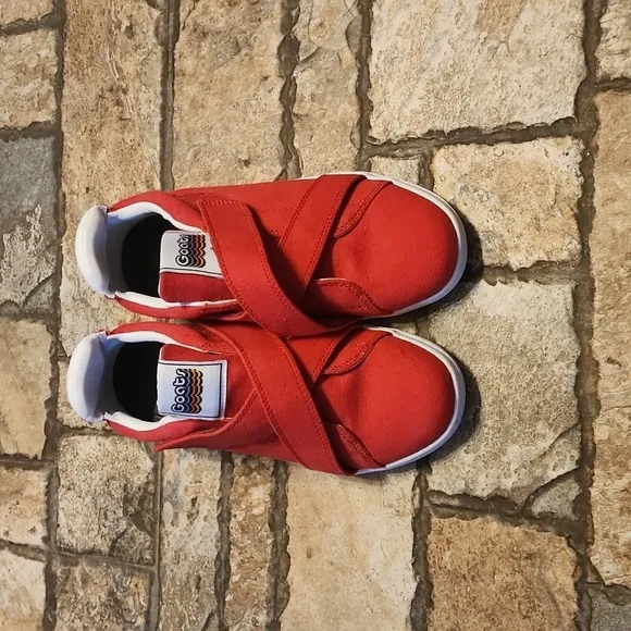 Goats Red  Canvas CrissCross Velcro Strap Sneakers