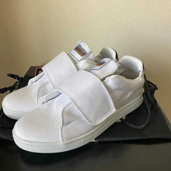 Goats Men's Velcro Canvas Sneakers White NWT size 9.5